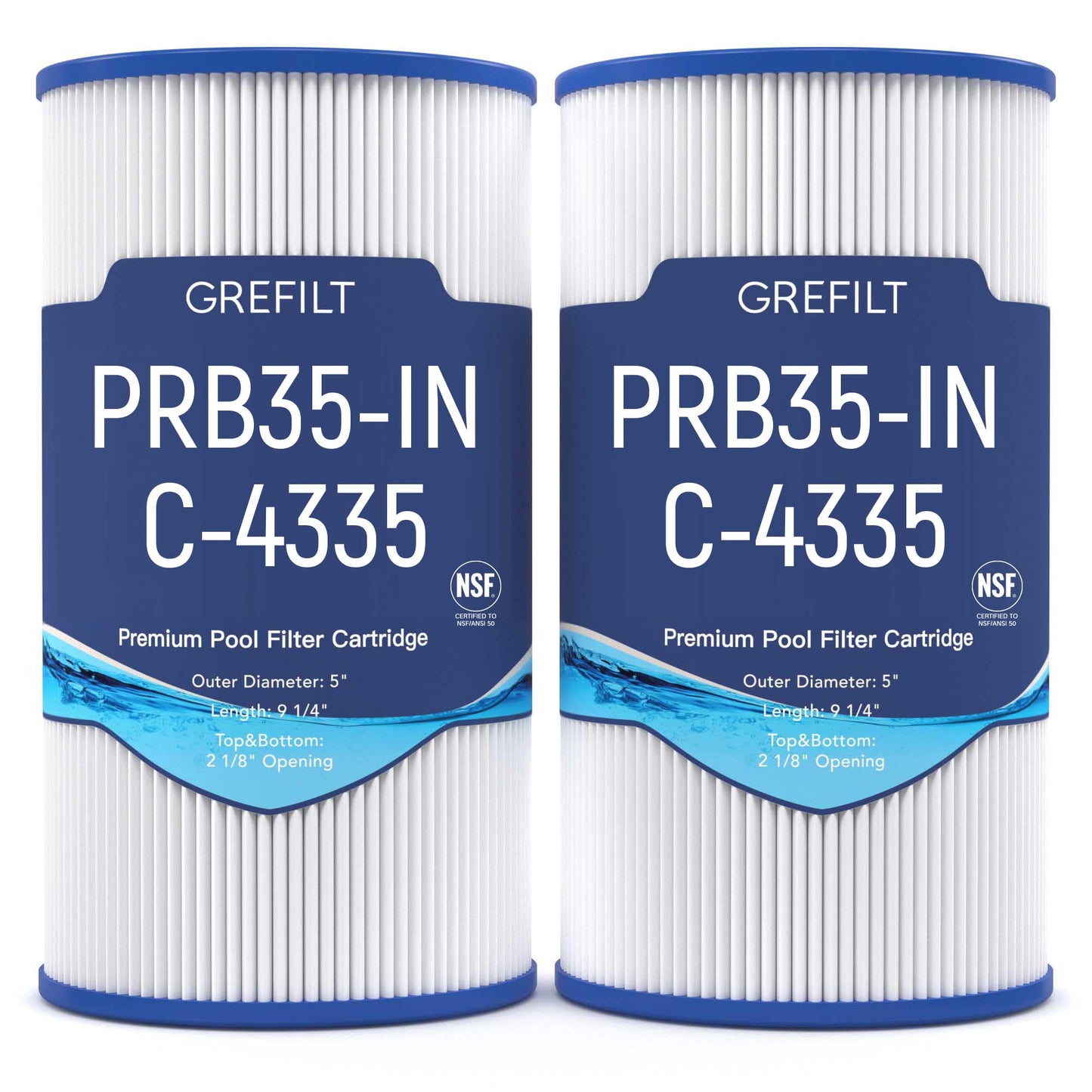 Grefilt Hot Tub Filter Compatible with Pleatco PRB35-IN, R173431, Guardian 409-219, Spa Filter for Filbur FC-2385, Unicel C-4335, 35 sq.ft, 2-Pack