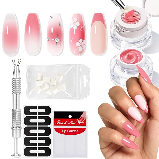 modelones Pat Paint Gel Nail Polish, 1 Jar Soak Off UV Patting Gel Polish Pigmented Colors for Ombre & Gradient & Blush Blooming & French Tip Nail Art, Blush Pink