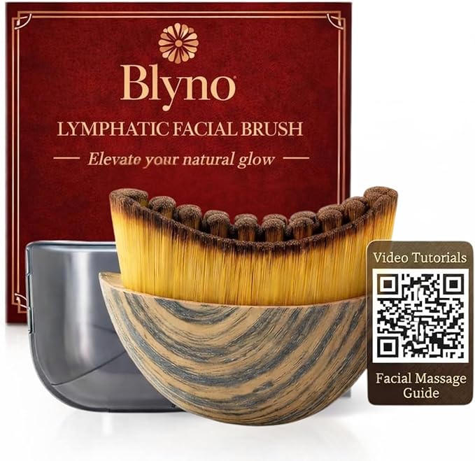 Premium Lymphatic Contour Face Brush New 2-in-1 for Sculpting, De-Puffing & Relieve Tired Face - 100% Ultra-Fine Bristle & Hypoallergenic Ergonomic Curve Lymphatic Drainage Massager for Face & Body