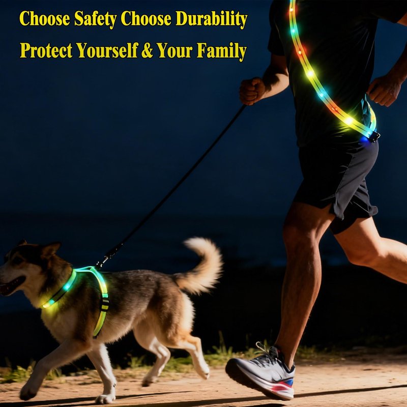 xcvoc Running Lights for Runners Light Up Vest for Night Walking Neon Vest Shoulder Light Led Belt for Night Safety Wearable Led Lights Reflective Sash