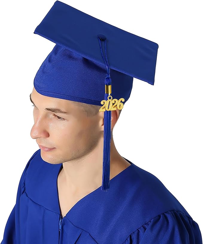 GraduationMall Matte Graduation Cap with 2026 Tassel for High School & Bachelor