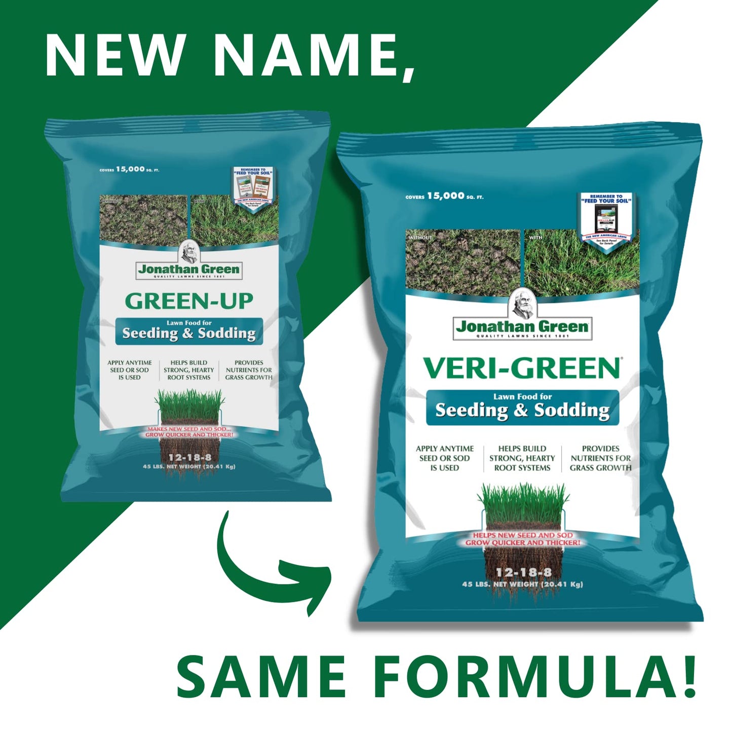 Jonathan Green (16007) Veri-Green Starter Fertilizer for Seeding & Sodding - 12-18-8 Starter Lawn Fertilizer (5,000 Sq. Ft.)