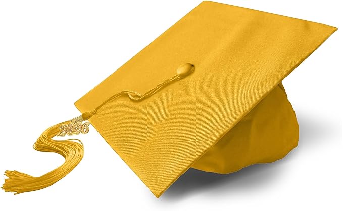 Graduation Cap with 2026 Tassel Year Charm Black Graduation Cap for High School & Bachelor
