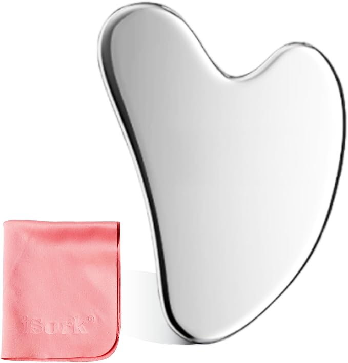 Gua Sha Facial Tools Capable of Facial Sculpting & Depuffing,Cooling Stainless Steel Metal Gua Sha Lymphatic Drainage Massager for Daily Skin Care Beauty Routine