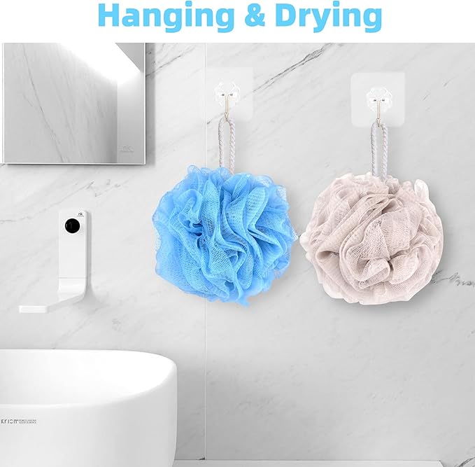 Chuya Large Bath Sponges Loofahs 70g,4 Pack Shower Sponge Exfoliating Cleaning Bath Loofa Body Scrubber Balls for Women Men Washing