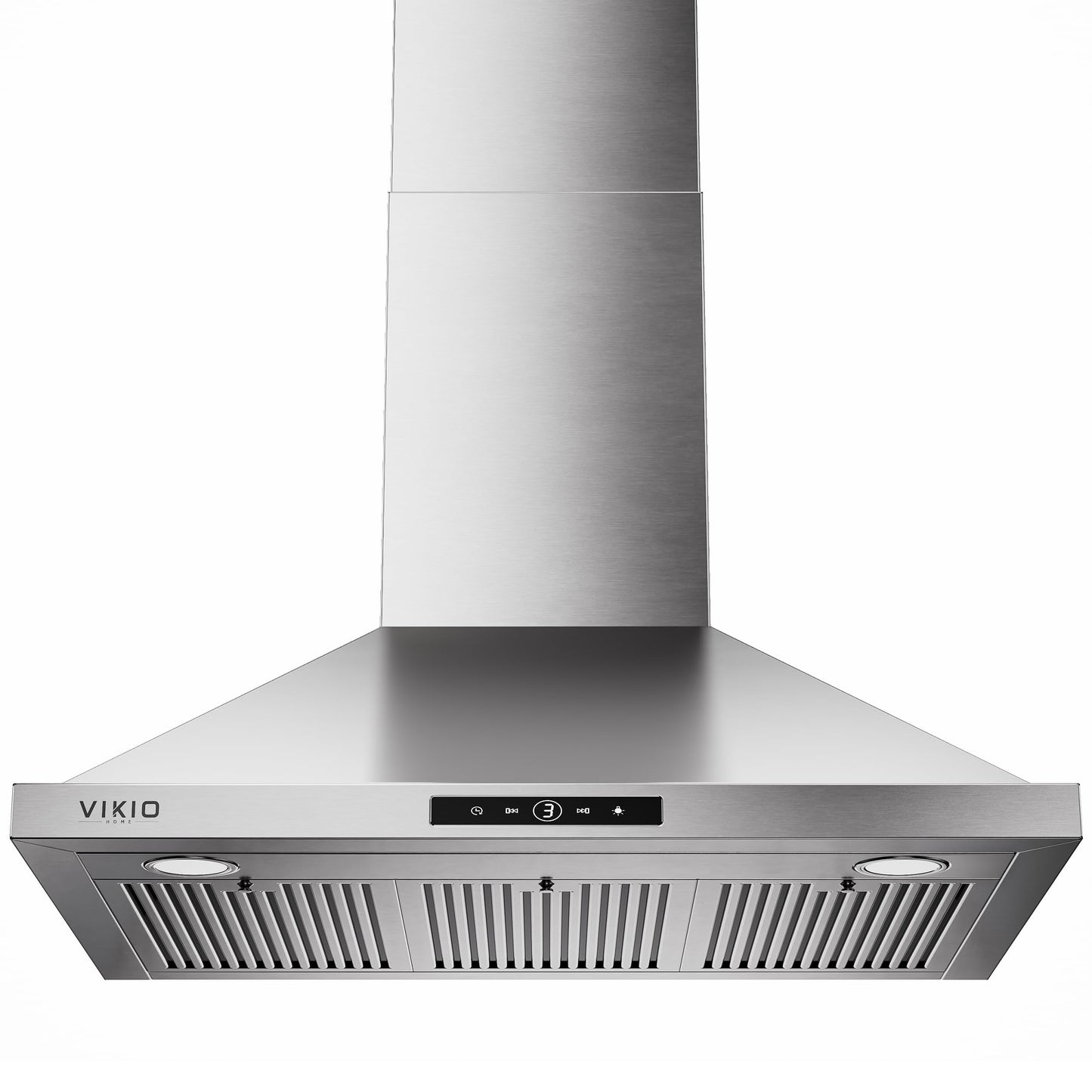 VIKIO HOME Wall Mount Range Hood 36inch, 580 CFM, Ducted/Ductless Convertible, Stainless Steel Kitchen Vent Hood with 3-Speed Fan and LED Lights
