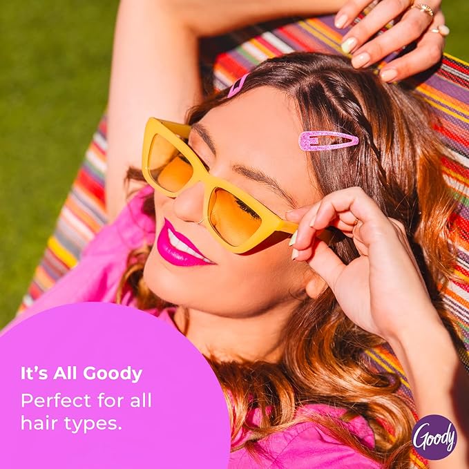 Goody Hair Snap Clips, 12 Count, Pack of 2 | Epoxy Contour | Assorted Colors | Snap Into Place | For All Hair Types
