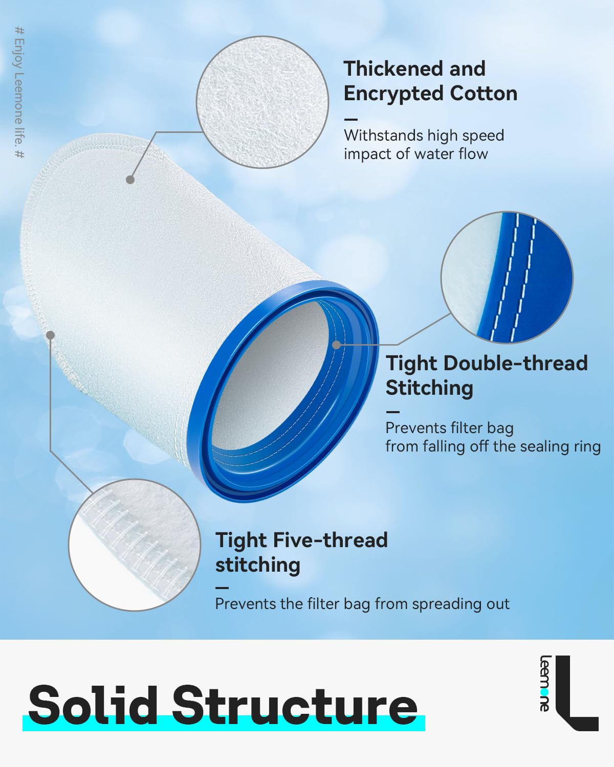 Leemone X-treme Multilayer Filter Bag Compatible with Pool Blaster Max, Max CG, Catfish Ultra, iVac 250, iVAC C2, Volt FX-4 Pool Vacuum, Thickened Cotton & Solid Structure, P30X022XF /PBW022XF 3 Pack