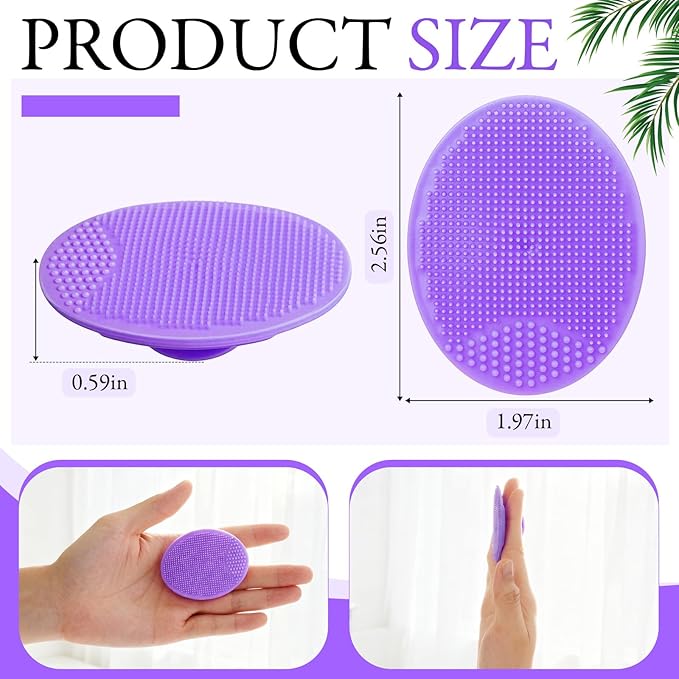 Nuogo 20 Pack Face Scrubber Soft Silicone Facial Cleansing Brush Wash Brush for Deep Cleaning, Face Scrub Brushes for Massage Faces Exfoliator Blackhead Removing Faces Cleansing Pads(Purple)