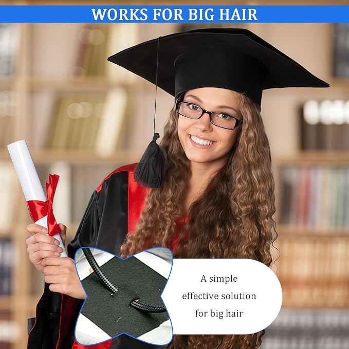 Graduation Cap Headband Insert, Grad Caps Headband Insert, Adjustable, Secures Cap and Keeps Hairstyle, Upgraded Interior Design, Simple and Practical Anti-Fall Hairband for Graduation