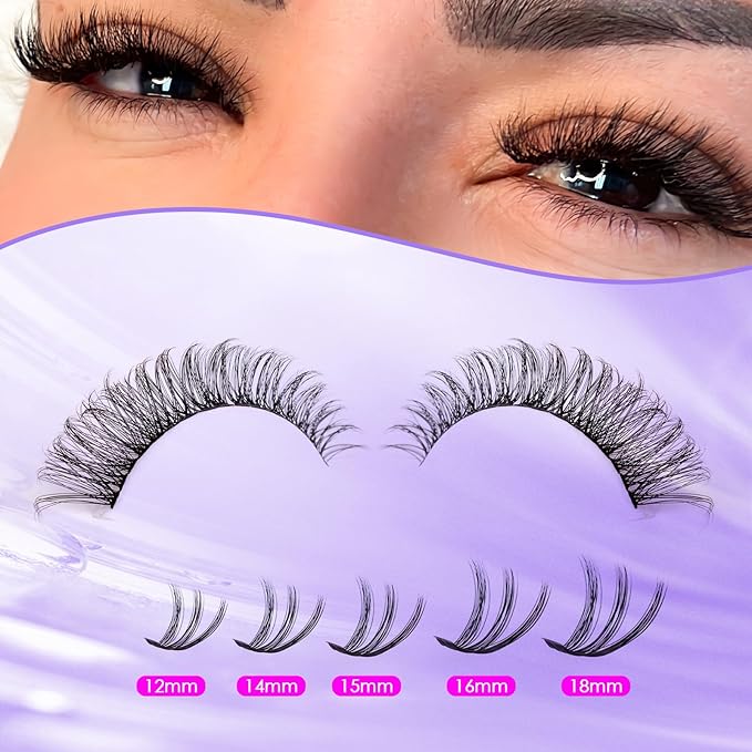 Ocean Pearl Lash Clusters 300pcs Individual Lashes 40D 10-20mm Eyelash Extensions Kit Natural Lashes Soft Eyelash Clusters False Eyelashes DIY Lash Extension Kit with Bond + Seal and Remover-40D
