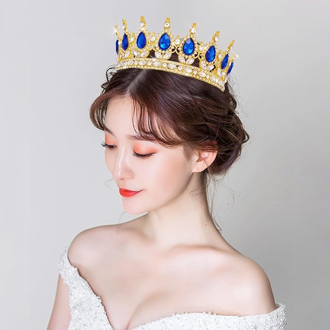 YOUlDIANZI Queen Crown Rhinestone Wedding Crowns and Tiaras for Women Costume Party Hair Accessories Princess Birthday Crown Crystal BridalCrown