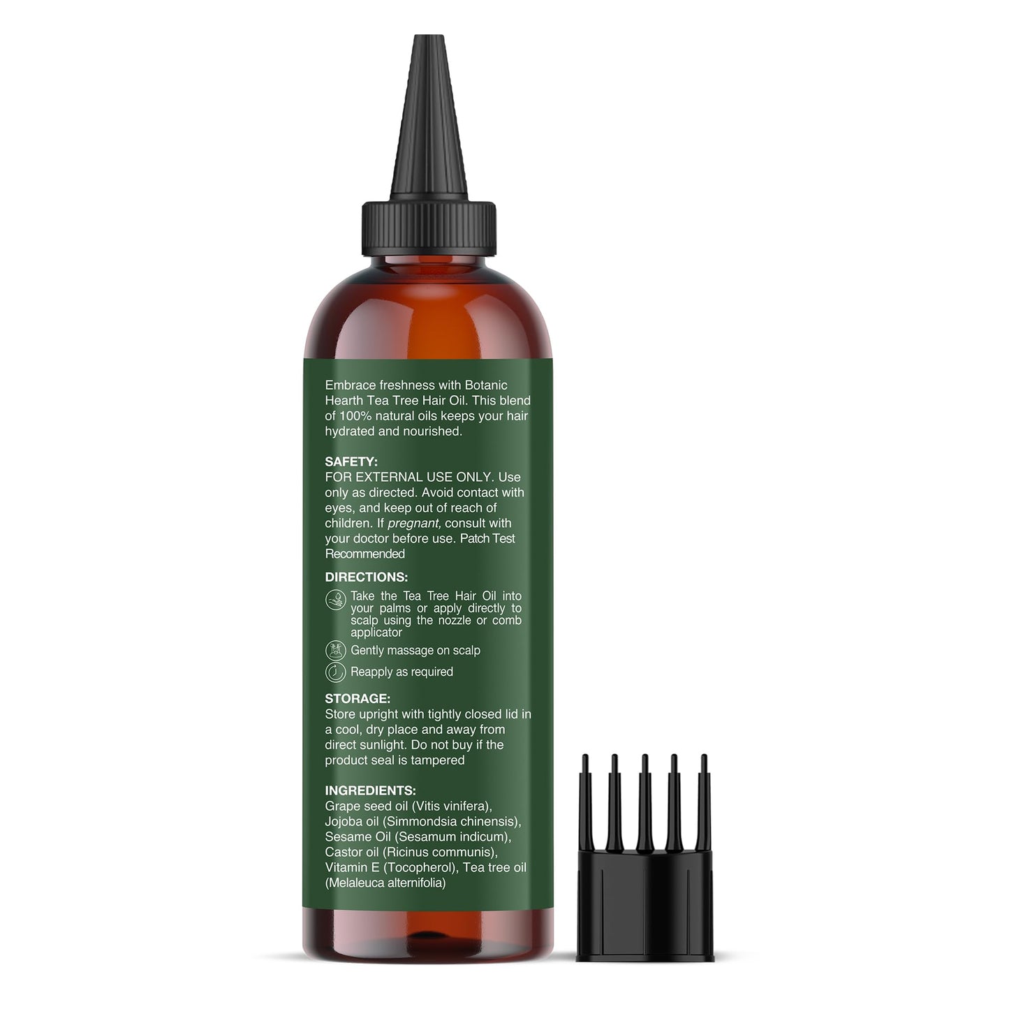 Botanic Hearth 100% Pure Tea Tree Oil For Hair Growth & Hair Treatment Oils 4 Fl oz | Infused with coconut Oil | Hair Oil Repairs Dry Damaged Hair, Strengthening, Healthier | All Hair Types
