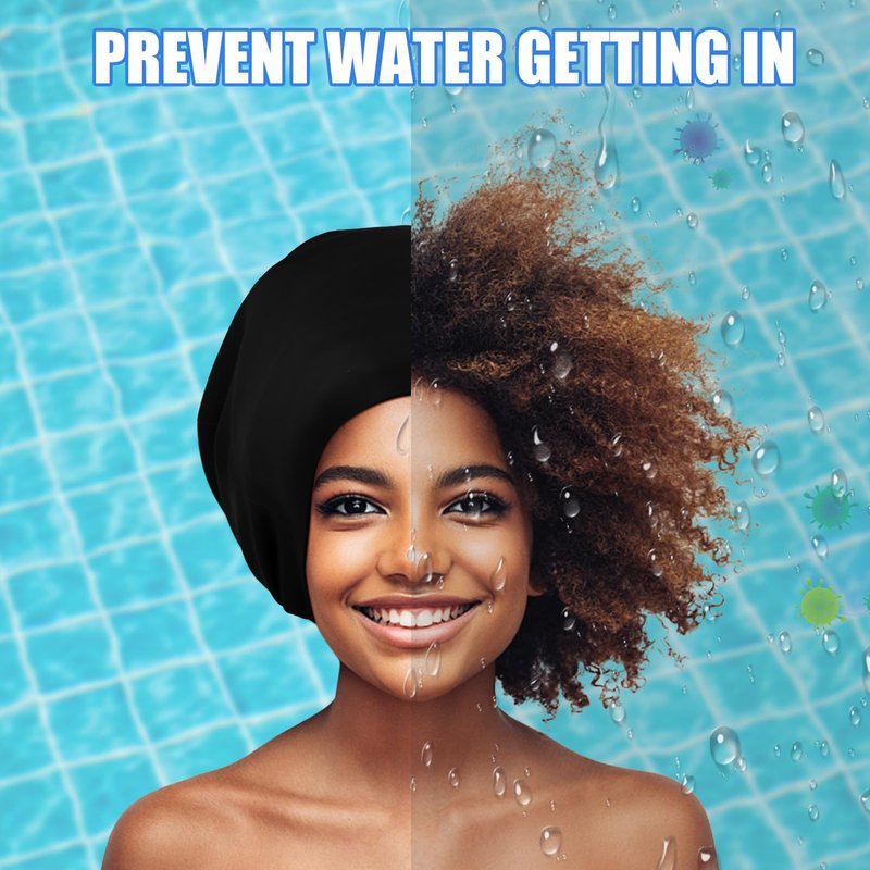 YOGINGO Extra Large Swim Cap - Swim Cap for Long Hair, Dreadlocks, Weaves, Hair Extensions, Braids, Curls & Afros - Silicone Swimming Cap for Women & Men, Keep Hair Dry (XL)