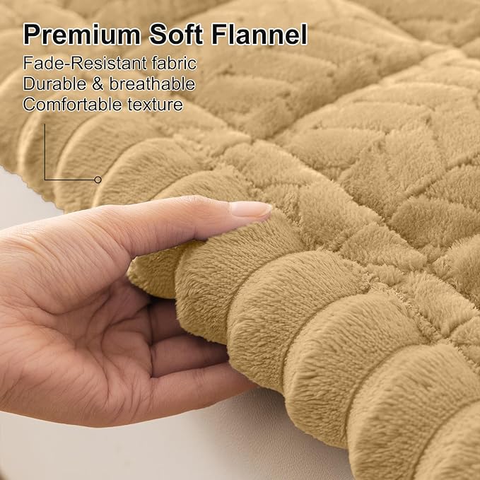 Smiry Non Slip Couch Covers for Dogs, Fuzzy Pet Couch Covers for 3 Cushion Sofa Pet Friendly, Soft Sofa Slipcovers Cushion Furniture Protector Washable (Camel, 27.6" x 88")