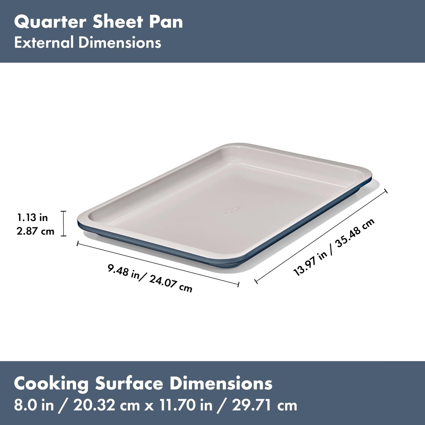 OXO Good Grips Non-Stick Pro Ceramic Coated Metal Bakeware Quarter Sheet Pan – Storm Blue