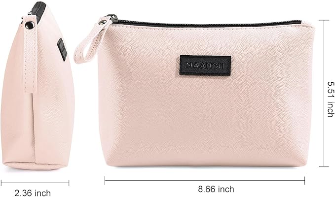 Cosmetic Bags for Women Small Makeup Bag for Purse Pu Leather Makeup Pouch Travel Makeup Bag with Zipper Make Up Bag for Travelling