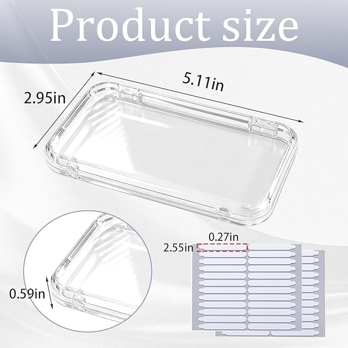 Press on nail storage Large Acrylic Nail Storage Box - Portable Versatile Organizer for Press - On Nails, Jewelry and More with 90 Pcs Adhesive Double Sided Tape 12 PCS