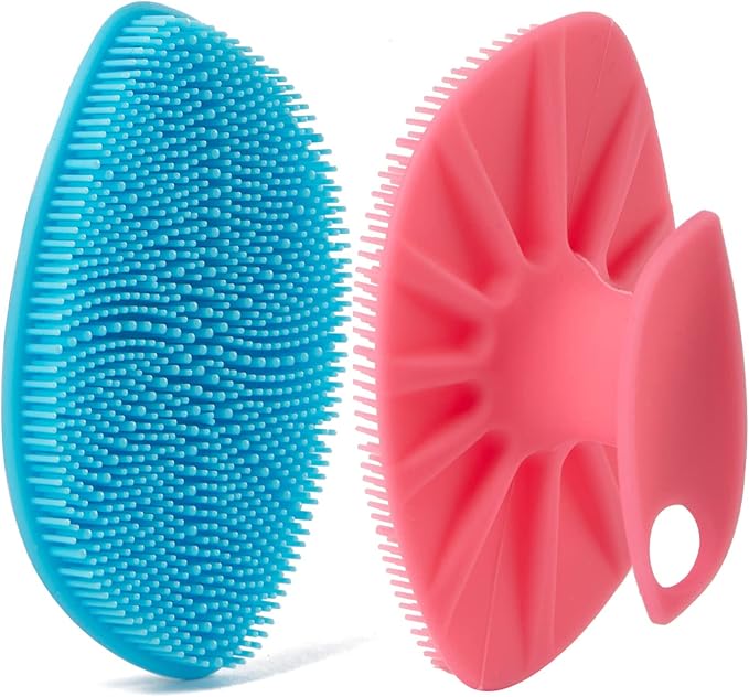 Silicone Face Scrubber, Blackhead Revomer Facial Cleansing Brush Manual Face Washing Brushes,Gentle Exfoliator & Massage Skin Care Tool for Men Women Deep Cleansing and Exfoliating,2 Pack