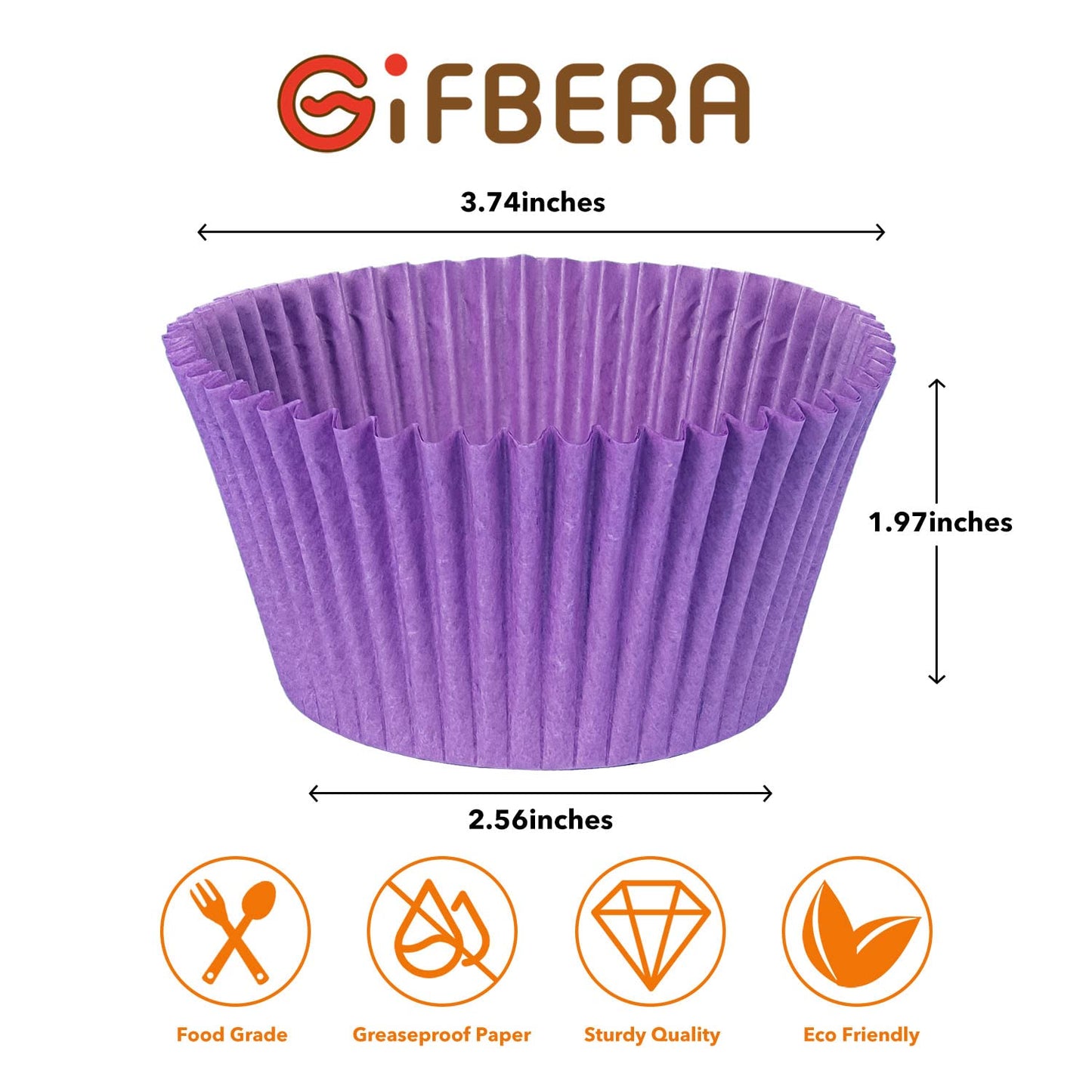 Gifbera Bright Rainbow Jumbo Cupcake Liners 400-Count, Large Solid Colorful Paper Baking Cups for Baking