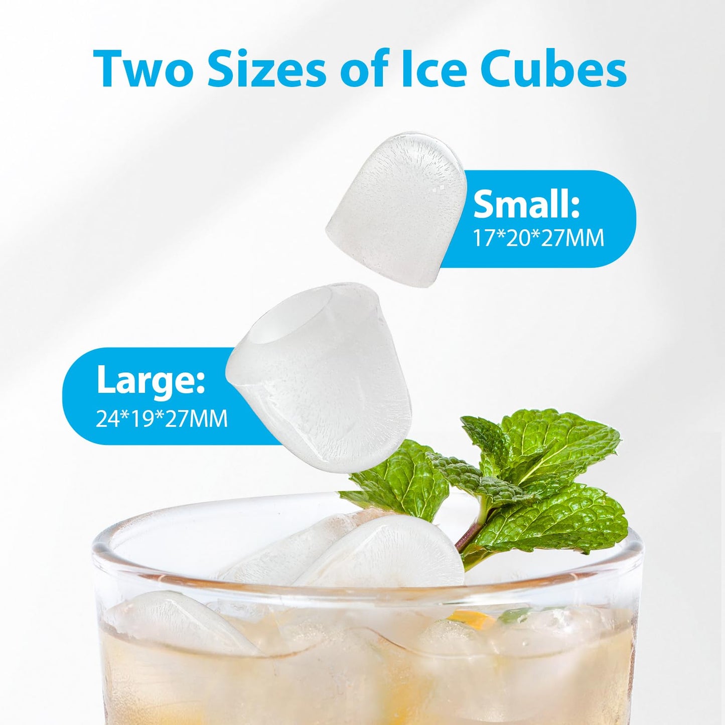 Ice Maker Countertop Ice Machine, 9 Ice Cubes Ready in 6 Mins, One-Click Operation, Auto Self-Cleaning for Home, Office, Kitchen Ice Pebble