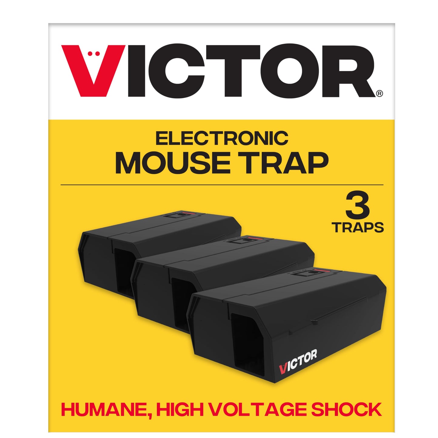 Victor Humane Mouse Traps Indoor for Home - M250BSR-3 - No Touch Electric Mouse Traps for Home, Pack of 3