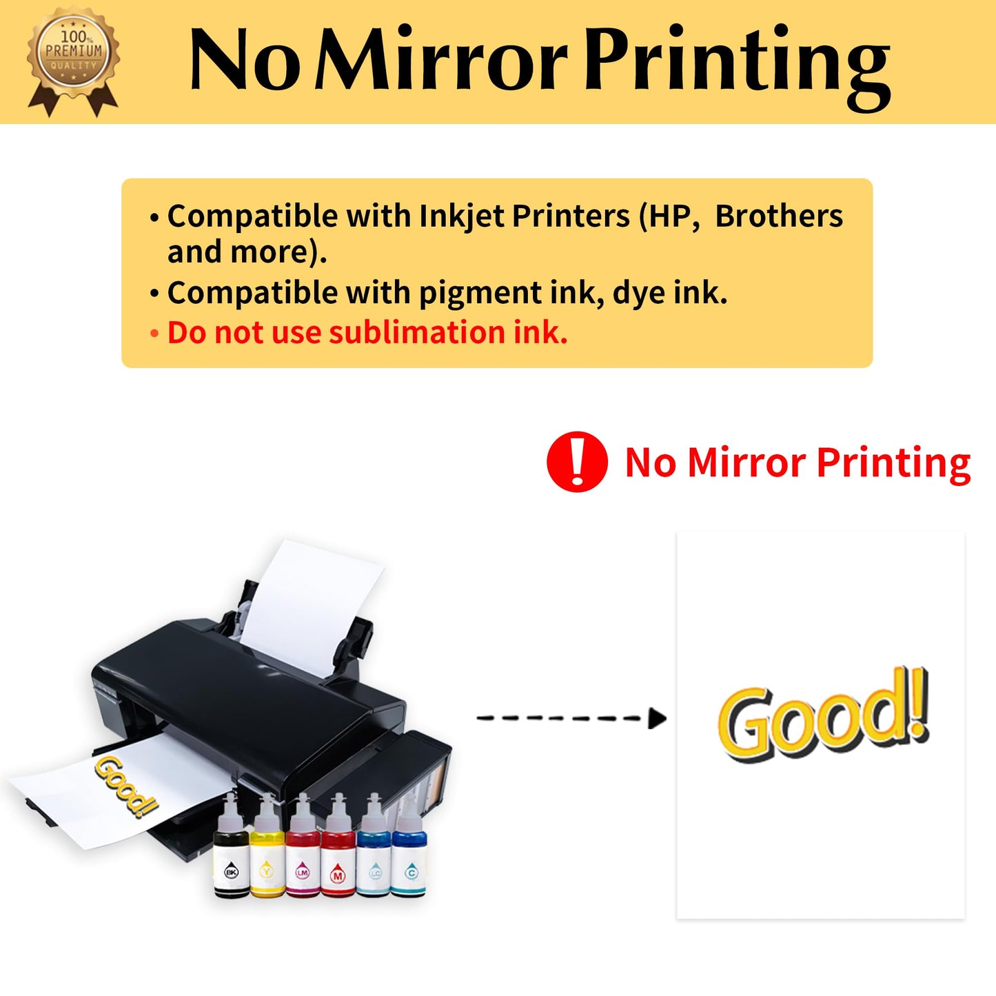 TransOurDream Heat Transfer Paper for Dark T Shirts(20 Sheets, 8.5x11),Printable HTV Heat Transfer Vinyl for Inkjet Printers