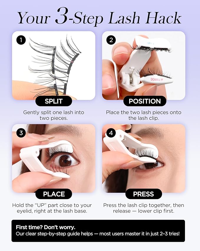BEYELIAN Portable Magnetic Eyelashes with Applicator Kit All-In-One Box, Upgrade Soft Reusable Magnetic Lashes, No Glue Needed False EyelashesAYT35 (Lightweight & Comfortable)