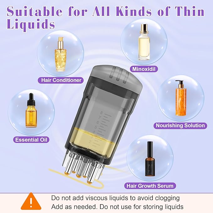 2 PCS Minoxidil Applicators with Cleaning Brush and Dropper, Anglecai Scalp Applicator Comb for Hair Oil Applicator Brush, Minoxidil Brushes for Scalp Applicator Comb for Hair Growth (Black+Purple)