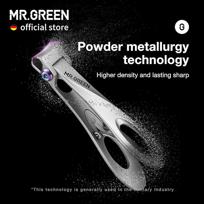 MR.GREEN Nail Clippers Wide Jaw Opening Stainless Steel Fingernail Clipper Thick Hard Toenail Cutter Manicure Scissors Tools (Nail Clipper (Large)+Nail File)