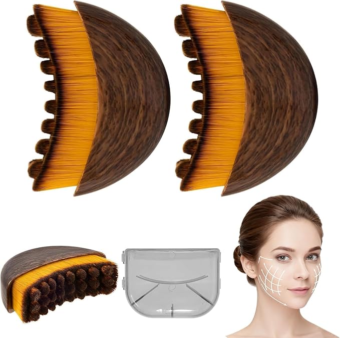 2pcs New Lymphatic Contour Face Brush, Dry Brushing Face Brush, Massager for Face, Chin & Jawline Sculpting, Ergonomically Designed to Fit The Skin Precisely and Relieve Fatigue (2pcs)