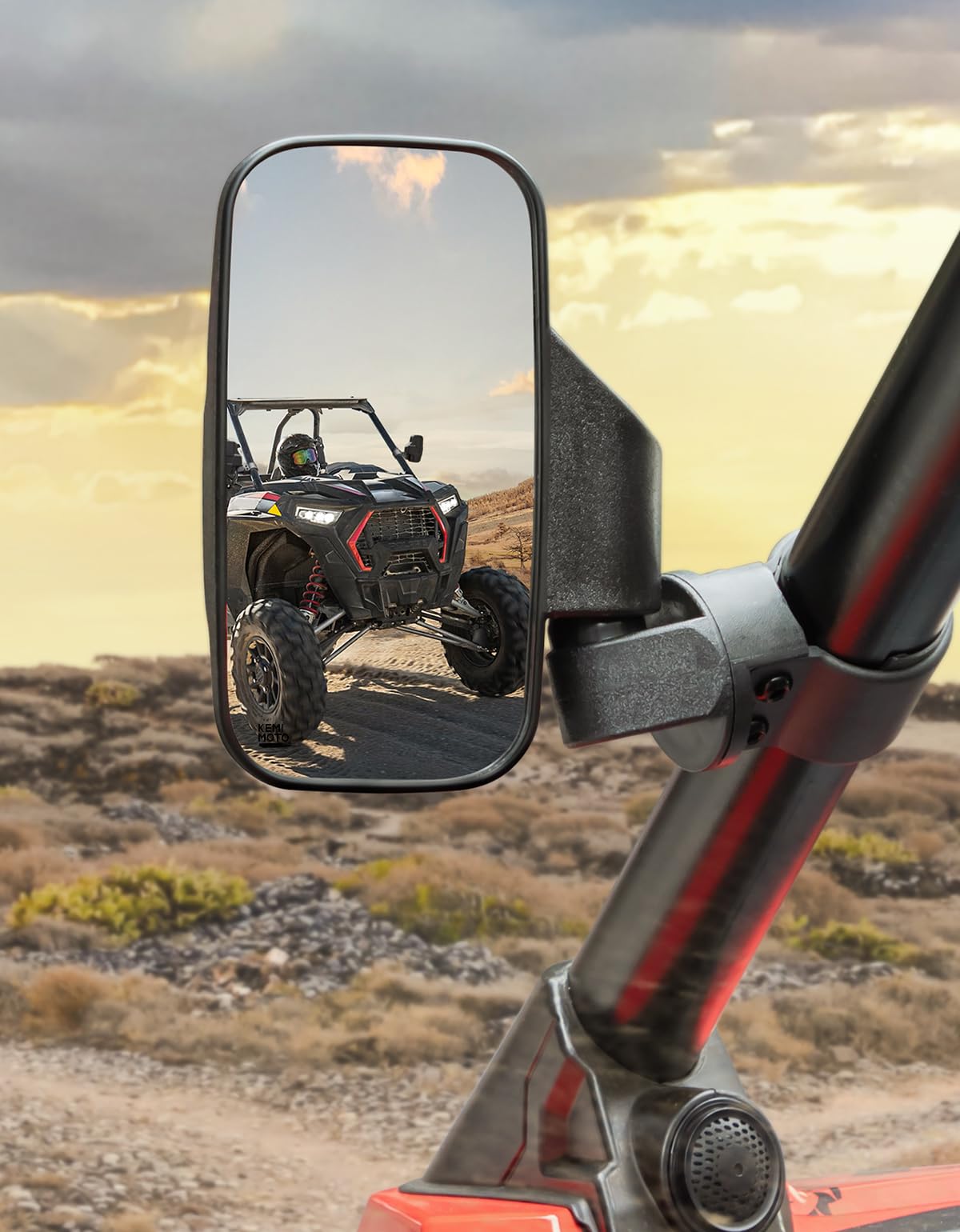 KEMIMOTO UTV Mirrors UTV Side Mirrors Fits 1.6 inch to 2 inch Roll Cage Compatible with Polaris RZR 900 1000 Can Am Kawasaki Teryx Mule Rhino YXZ Zforce Pioneer 1000/700, Shatter Proof Tempered Glass