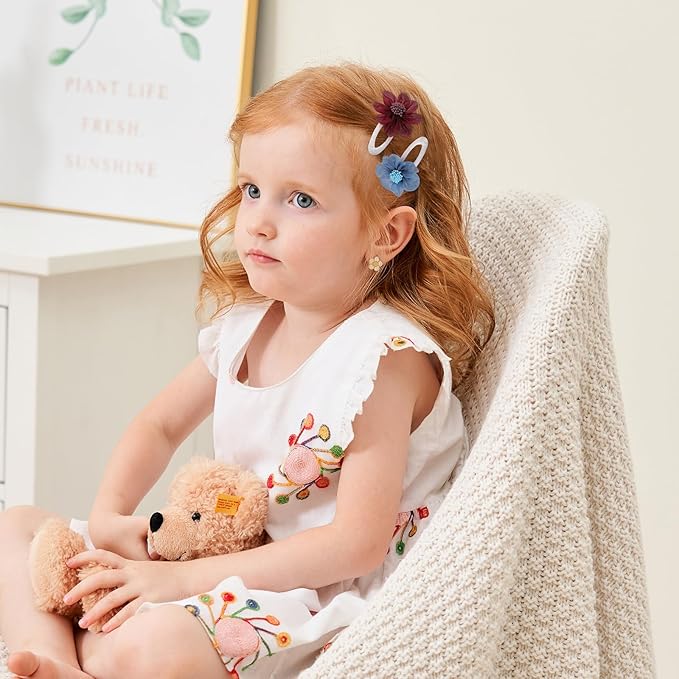 YHXX YLEN Chiffon Flower Hair Clips Snap Hair Clips Non Slip Wrapped Handmade FloralBaby Hair Clips Hair Accessories For Girls Newborn Infant Kids Toddle 20PCS