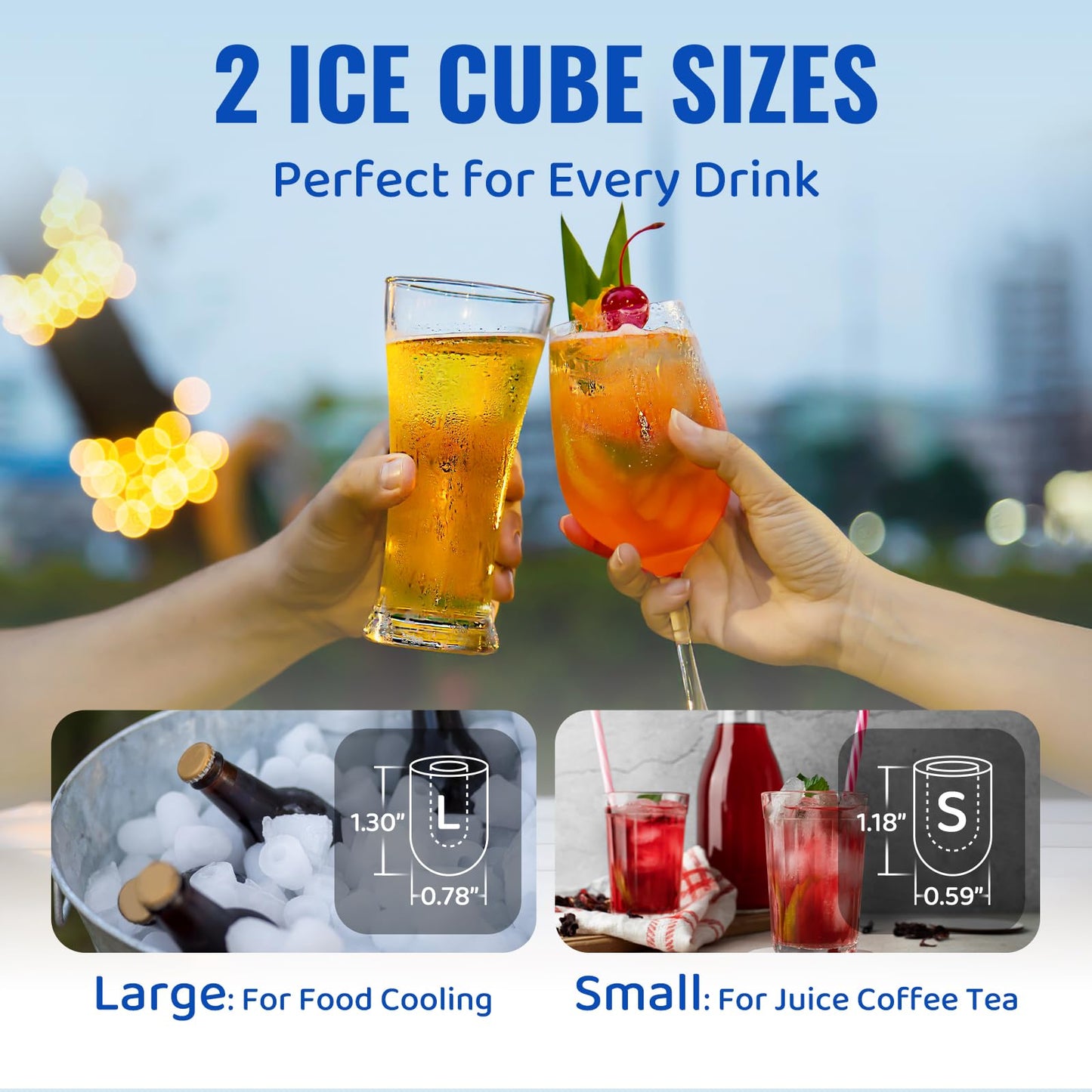 WETIE Ice Maker Countertop, 9 Bullet Ice Cubes in 6 Minutes, 26lbs/24Hrs with 2 Sizes, Portable Ice Machine with Basket, Scoop and Ice Pack, Compact ice Maker for Home, Kitchen, Camping, Party