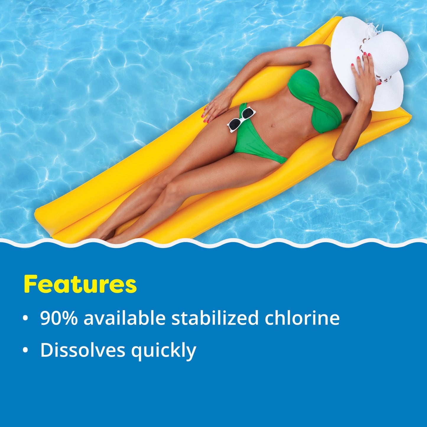 In The Swim 1 Inch Stabilized Chlorine Tablets for Sanitizing Swimming Pools - Fast Dissolving - 90% Available Chlorine - Tri-Chlor - 4 Pounds