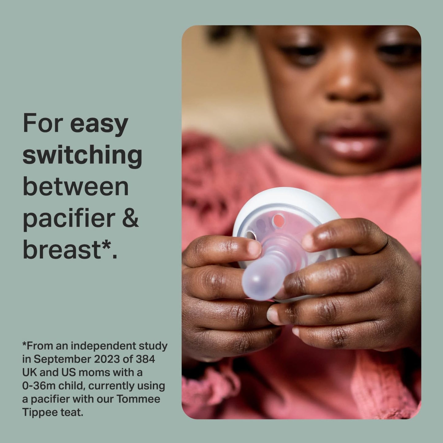 Tommee Tippee Breast-Like Pacifier, 0-6 Months, Symmetrical Design, Natural Breast-Like Baglet, BPA-Free Binkies, Pastel/Blue/Black, Pack of 4
