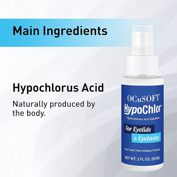 OCuSOFT HypoChlor Spray - Non-Irritating Hypochlorous Acid Spray & Eyelid Cleanser Solution to Remove Oil & Debris- 2 fl oz