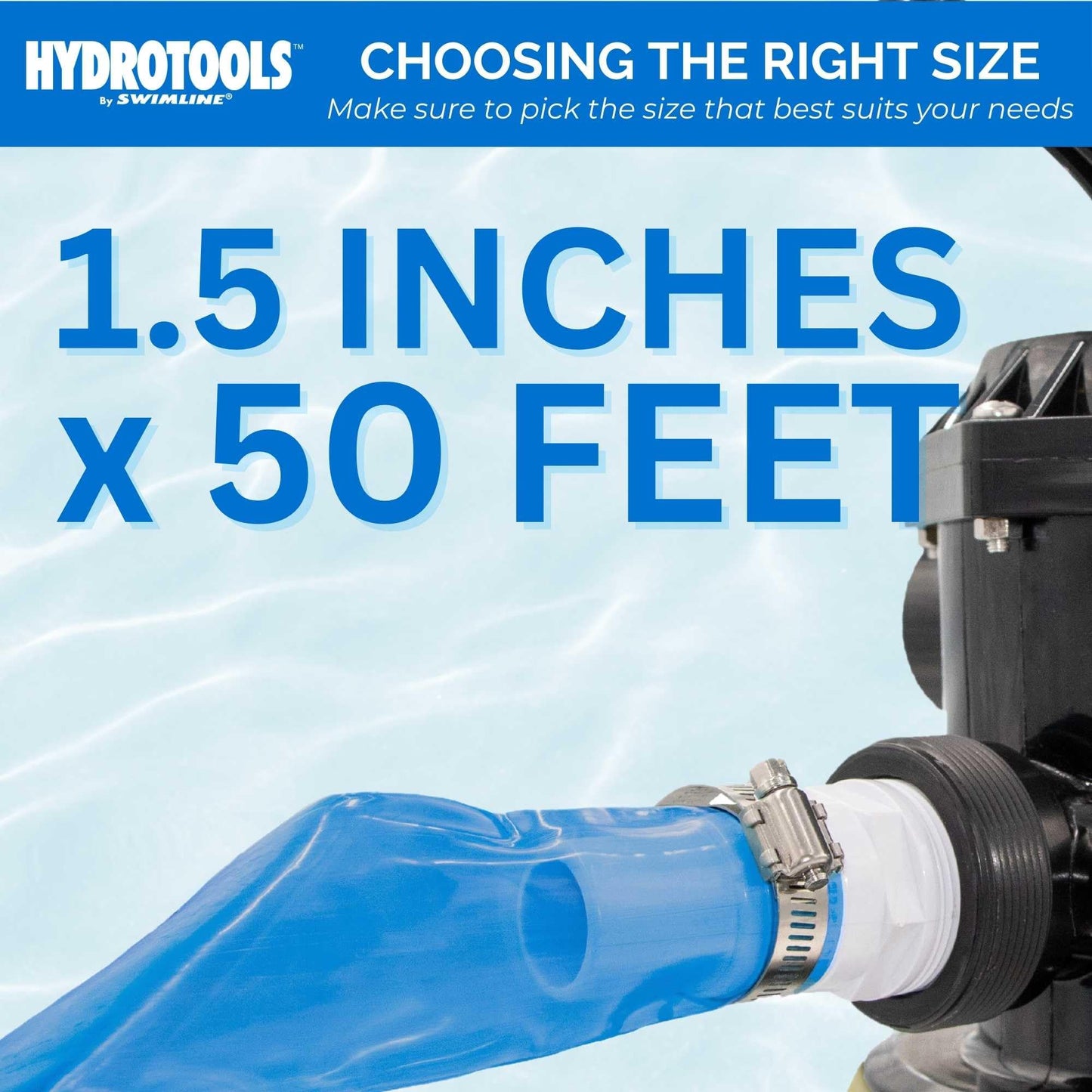 SWIMLINE HYDROTOOLS 8704 Economy Kink-Free PVC Backwash Hose 50' X 1.5" For Swimming Pools | Pool Hose | Heavy Duty | Chemical Resistant | Versatile | Kink Free | Lay Flat | UV Resistant | Drain Hose