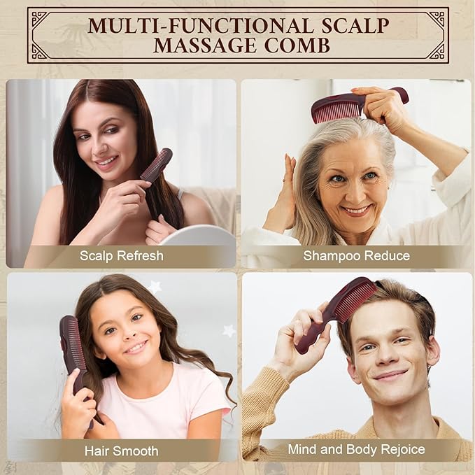 2PCS Anti Dandruff Comb, Scalp Detox Comb for Scalp Build Up, Sweep Dandruff Removal Brush for Hair Care (Patented)