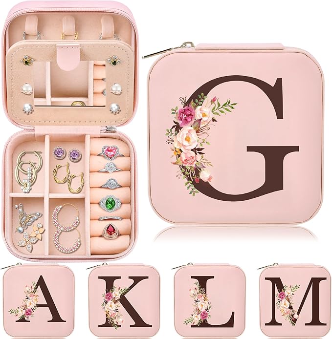 Christmas Stocking Stuffers for Women, Travel Jewelry Case Box Organizer Personalized Gifts, Fashion Travel Essentials Trendy Stuff for Teen Girls