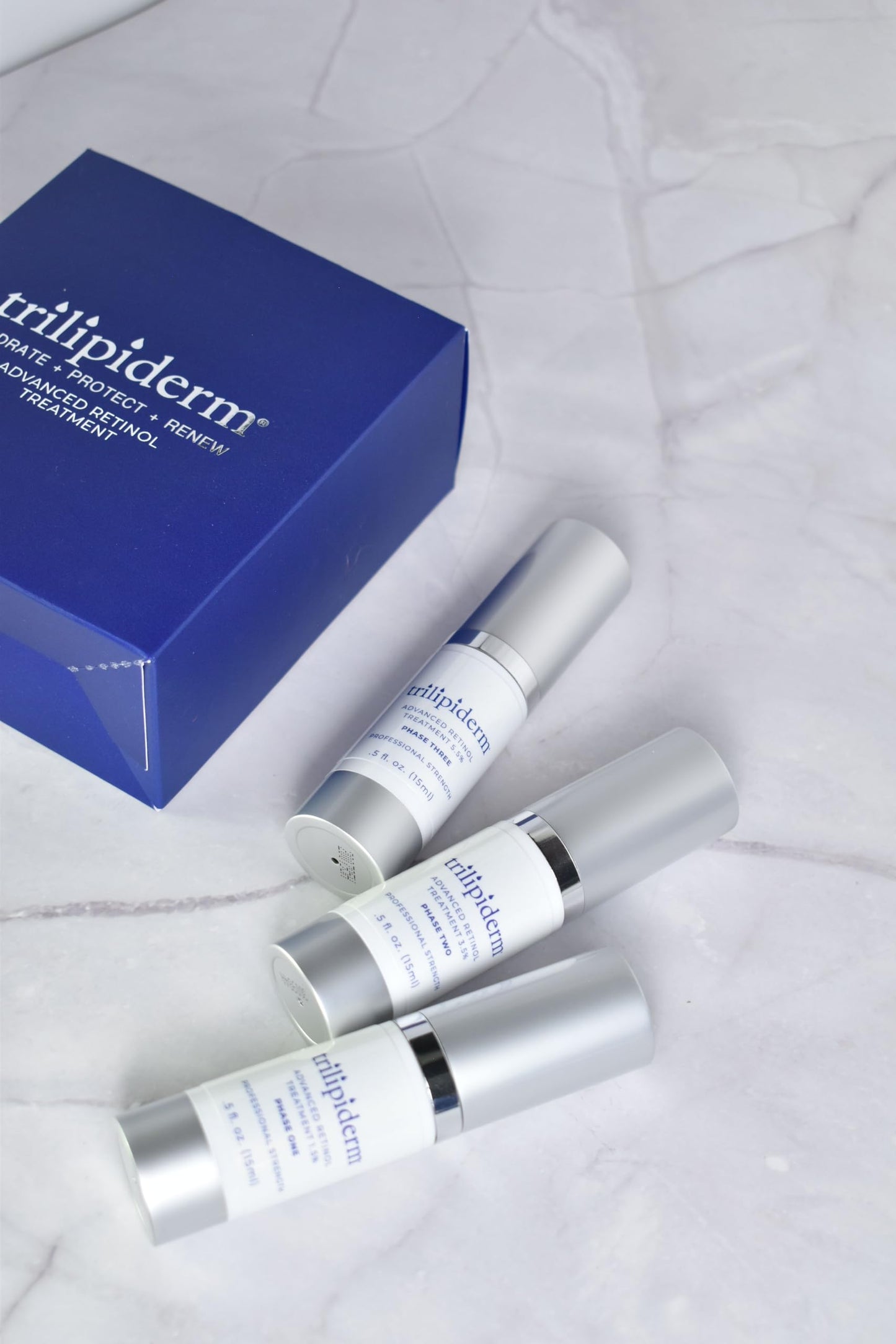 Trilipiderm Advanced Retinol Serum for Anti-Aging - 3 Phases (1.5%, 3.5%, 5.5%) - 5oz Each