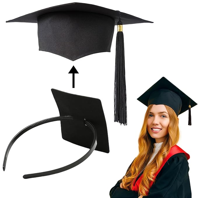 Graduation Cap Headband Insert, Grad Caps Headband Insert, Adjustable, Secures Cap and Keeps Hairstyle, Upgraded Interior Design, Simple and Practical Anti-Fall Hairband for Graduation