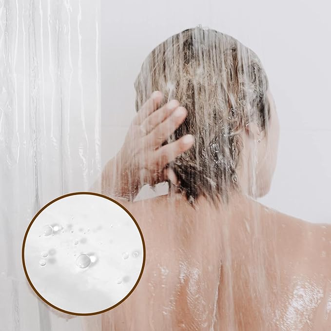Barossa Design Super Long Clear Shower Curtain Liner 72" Wide x 108" Height - See Through Plastic Bath Curtain with Metal Grommets for Bathroom - Clear, 72x108