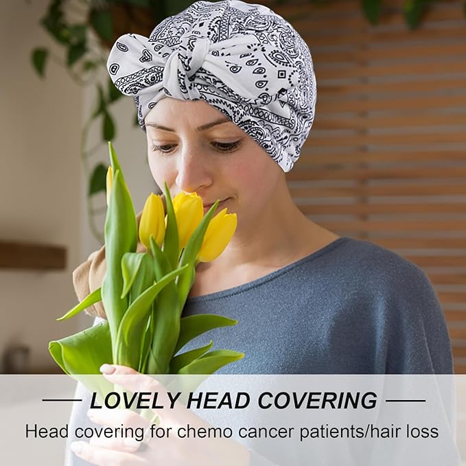 Ababalaya Satin Lined Beanies for Women Chemo Headwear Silky Lined Cotton Sleeping Cap