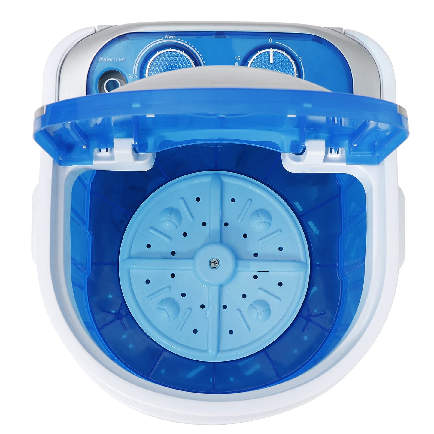 Saturnpower Portable Mini Washing Machine，Small Compact Laundry 4.4lbs Capacity Washer w/Spin Cycle Basket and Drain Hose Drum Washing Machine