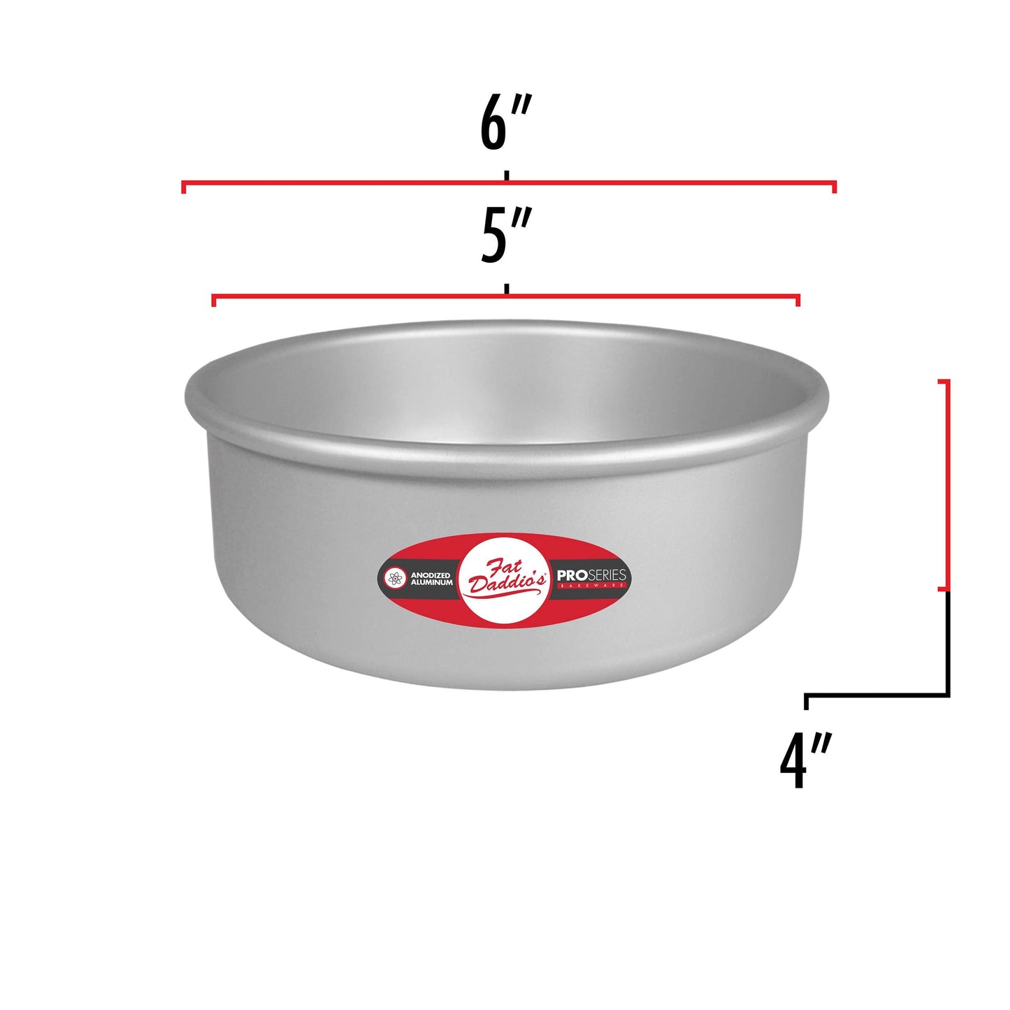 Fat Daddio's Round Cake Pan, 5 x 4 Inch, Silver