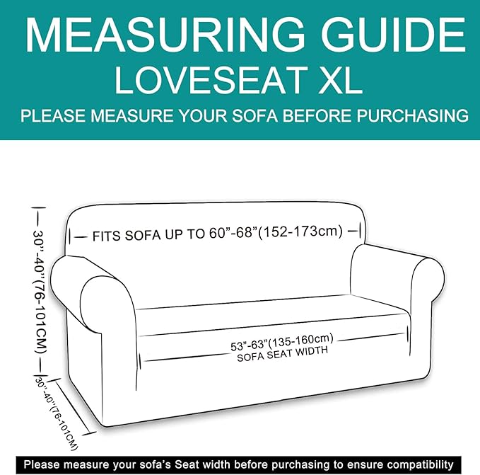 U-NICE HOME Oversized Stretch Loveseat Couch Cover Sofa Covers Washable Sofa Slipcover Furniture Protector for 2 Cushion Couch Sofa Pet Friendly, Bronze Green