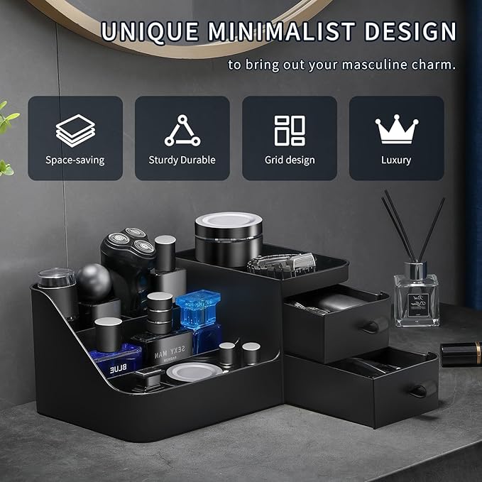 Cologne Organizer for Men,Dresser Organizer, Mens Organizers,Perfume Organizers, Cologne Stand, Organizador de Perfumes,Shelf for Bathroom Counter,Bathroom Countertop Storage,Easter Gifts for Men