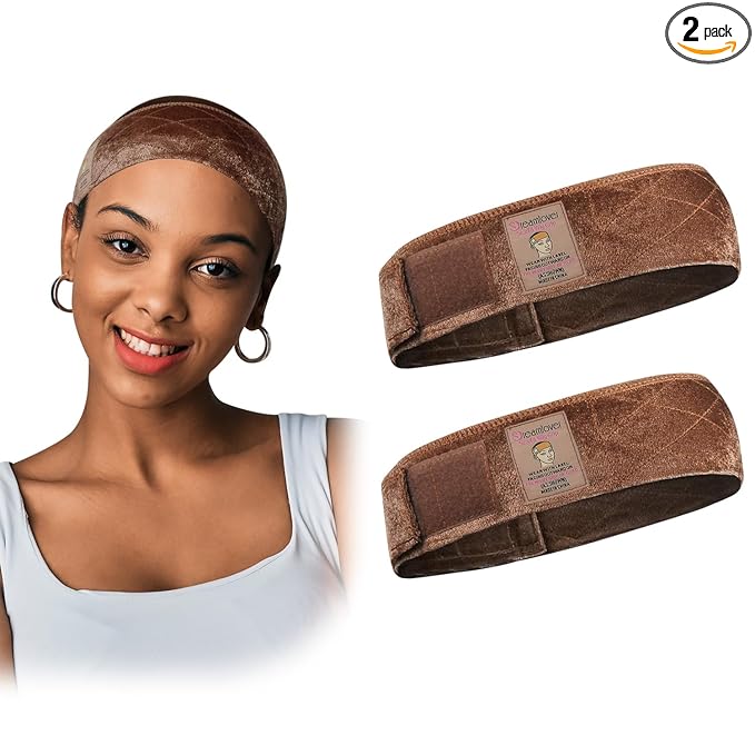 Dreamlover Wig Grip Band, Velvet Wig Grip, Brown, 2 Pieces