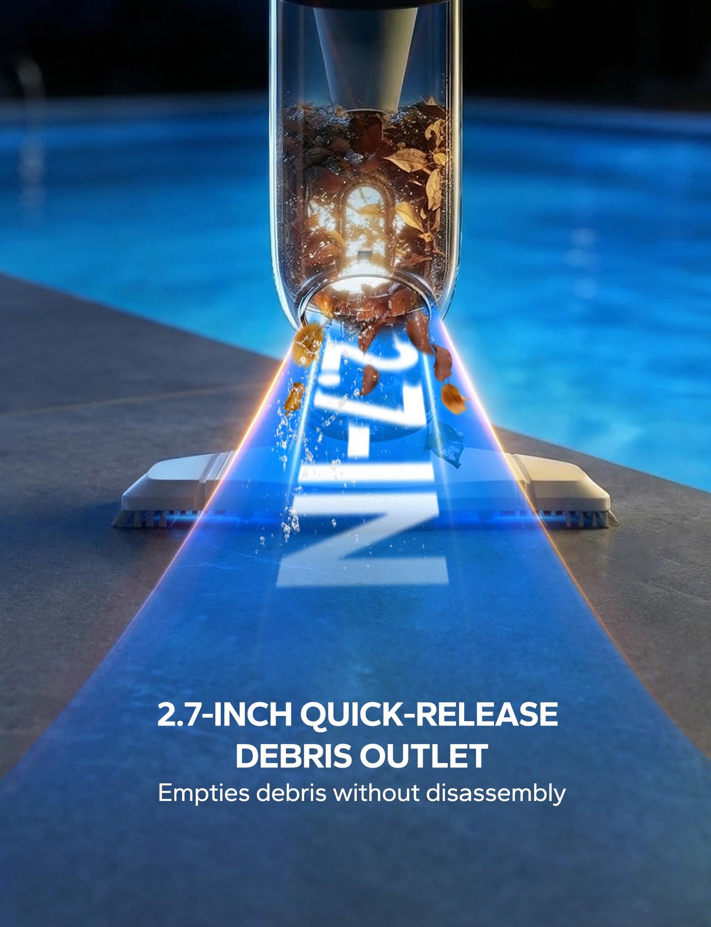 [Patent] POOLHACKER Cordless Handheld Pool Vacuum for Above Ground Pool & Inground Pools, Pool Vacuum Cleaner Flexible Head for Curved, 18.5 GPM Strong Suction, 1-Click Debris Emptying, Rechargeable